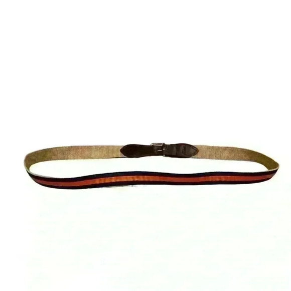 Jardine Striped Leather Canvas Ribbon Belt - Picture 4 of 5